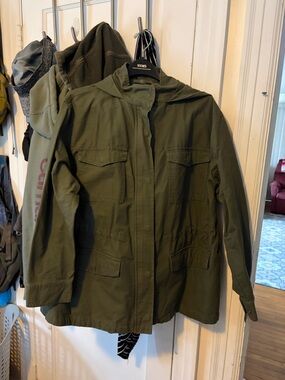 Ava & Viv Olive Utility Hooded Jacket